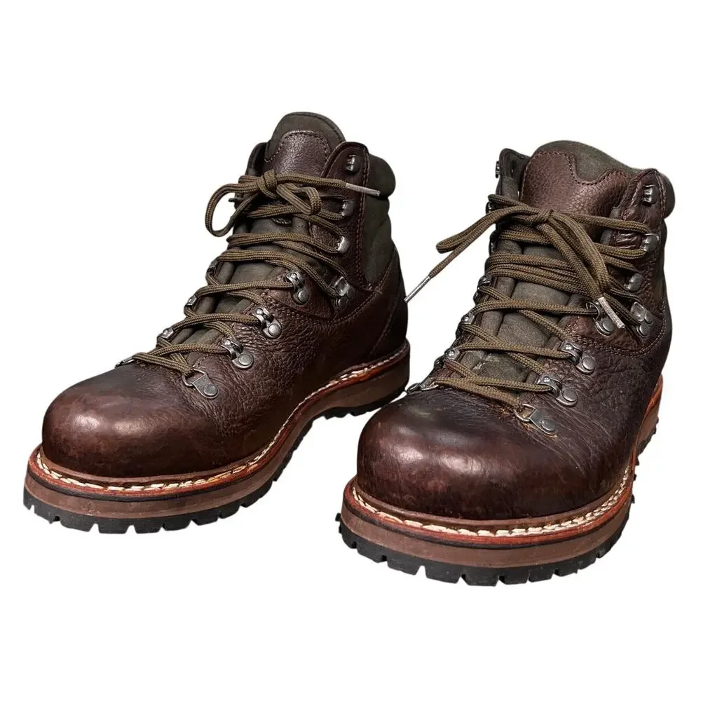 Han Wag Men’s Tashi Brown Leather Hiking Trail Boot Size US 10.5